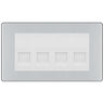 BG Screwless Polished Chrome 4 Gang IDC Secondary Telephone Socket - White Insert by British General (BG-FPCBTS4W)