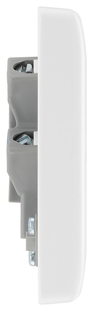 BG 857 Moulded Round Edge | White | 13A Flex Outlet Neon Unswitched Fused Connection Unit by British General (BG-857)