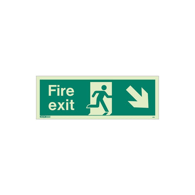 Extinguishers & Equipment: Fire Exit Signs from JALITE 120x340mm - Size T / Arrow Down by Jalite signs (Safelincs-JS437T)
