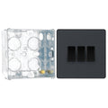 BG Evolve Matt Grey 3 Gang 20A 16AX 2 Way Light Switch PCDMG43B with 35mm Steel Back Box