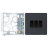 BG Evolve Matt Grey 3 Gang 20A 16AX 2 Way Light Switch PCDMG43B with 35mm Steel Back Box