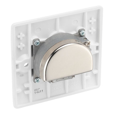 BG 867 Moulded Round Edge | White | 3 Gang Triplex TV FM and SAT Socket