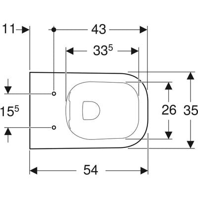 Geberit Smyle Square 350mm Wall Hung Pan - 500.208.01.1 by Geberit (Geberit-500.208.01.1)