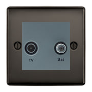 BG Nexus Metal Black Nickel TV & Satellite Socket NBNTVSATG by British General (BG-NBNTVSATG)