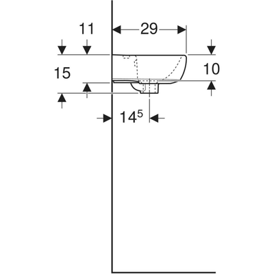 Geberit Selnova 360mm Cloakroom Basin - 1 Tap Hole - 501.406.00.6 by Geberit (Geberit-501.406.00.6)
