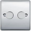 BG NPC82P Nexus 2 Gang, 2 Way, 400w Dimmer Switches-push Type Polished Chrome