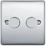 BG NPC82P Nexus 2 Gang, 2 Way, 400w Dimmer Switches-push Type Polished Chrome by British General (BG-NPC82P-Shopify-SA_1)