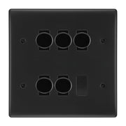 BG Matt Black 5 Gang 2 Way Trailing Edge Dimmer LED Compatible Custom Grid Switch by British General (NEXUS-MB-CUSTOM-5GANG-5xDIMMER-2WAY)