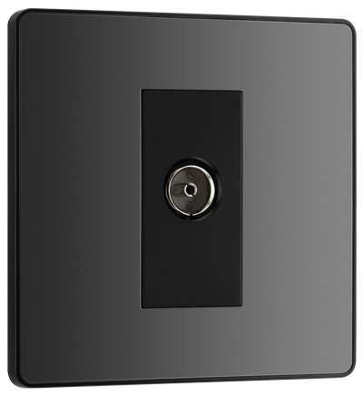 BG PCDBC60B Black Chrome Evolve Co-Axial Socket Outlet - Black Insert