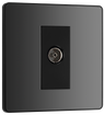 BG PCDBC60B Black Chrome Evolve Co-Axial Socket Outlet - Black Insert by British General (BG-PCDBC60B)