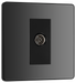 PCDBC60B Front - his Evolve Black Chrome single coaxial socket from British General can be used for TV or FM aerial connections.