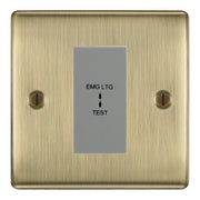 BG Nexus Metal Antique Brass 20AX 2 Way Emergency Lighting Test Key Switch - Key Included - Grey Insert