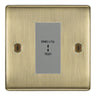 BG Nexus Metal Antique Brass 20AX 2 Way Emergency Lighting Test Key Switch - Key Included - Grey Insert by British General