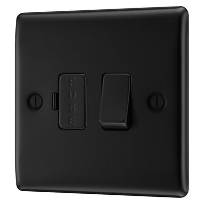 BG Nexus Matt Black 13A Switched Fused Connection Unit NFB50 with 35mm Steel Back Box