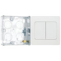 BG Evolve Pearlescent White 20 Amp 16AX Double Wide Rocker Light Switch PCDCL42WW with 25mm Steel Back Box