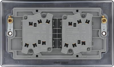 BG NFB44 Nexus Metal Matt Black 4 Gang 20A 16AX 2 Way Plate Switch