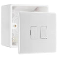BG Nexus 13A 2 Pole Switched Fused Connection Unit White & 50mm Pattress Back Box