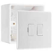 BG Nexus 13A 2 Pole Switched Fused Connection Unit White & 50mm Pattress Back Box by British General (BG-850+877)
