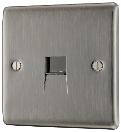 NBIBTS1 Front - This secondary telephone socket from British General uses a screw terminal connection and should be used for an additional telephone point which feeds from the master telephone socket.