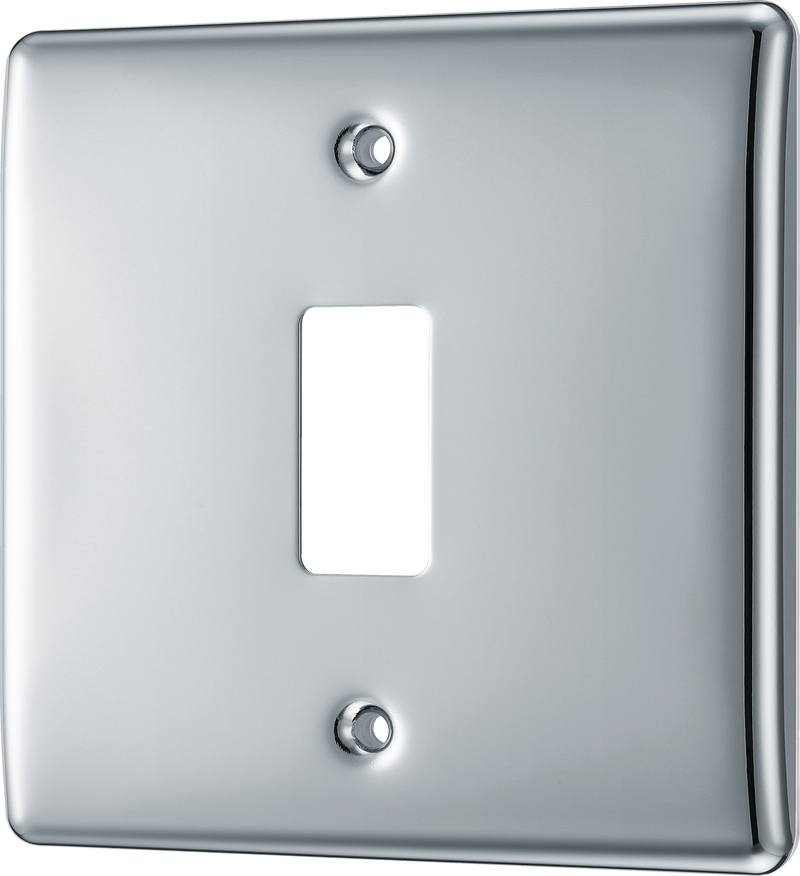BG RNPC1 Nexus Grid Polished Chrome 1 Module Front Plate