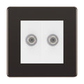 BG Screwless Black Nickel Double Satellite Socket FBN642W