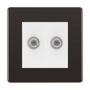 BG Screwless Black Nickel Double Satellite Socket FBN642W by British General (BG-FBN642W)