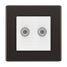 BG Screwless Black Nickel Double Satellite Socket FBN642W by British General (BG-FBN642W)