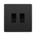 BG Evolve Black Chrome 2 Gang Intermediate Custom Grid Light Switch