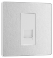 BG PCDBSBTS1W Brushed Steel Evolve 1 Gang Secondary Telephone Outlet - White Insert by British General (BG-PCDBSBTS1W-Shopify-SA_1)