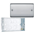BG Nexus Polished Chrome Double Blanking Plate NPC95 with 25mm Steel Back Box