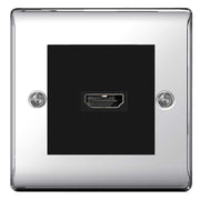 BG Nexus Polished Chrome HDMI Socket Black insert by British General (BG-EMHDMIB+NPCEMS2-1)