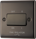 BG NBN15 Nexus Metal Black Nickel 1 Gang 10A 10AX 3 Pole Fan Isolator Plate Switch