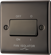 BG NBN15 Nexus Metal Black Nickel 1 Gang 10A 10AX 3 Pole Fan Isolator Plate Switch by British General (BG-NBN15-Shopify-SA_1)
