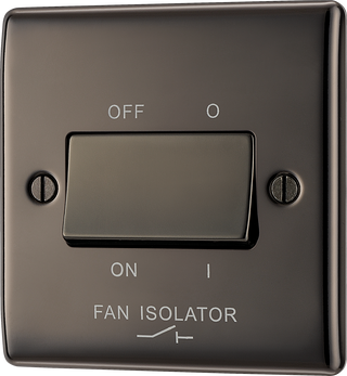 BG NBN15 Nexus Metal Black Nickel 1 Gang 10A 10AX 3 Pole Fan Isolator Plate Switch by British General (BG-NBN15-Shopify-SA_1)