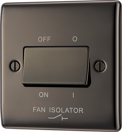 BG NBN15 Nexus Metal Black Nickel 1 Gang 10A 10AX 3 Pole Fan Isolator Plate Switch by British General (BG-NBN15-Shopify-SA_1)