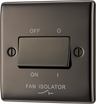 BG NBN15 Nexus Metal Black Nickel 1 Gang 10A 10AX 3 Pole Fan Isolator Plate Switch by British General (BG-NBN15-Shopify-SA_1)