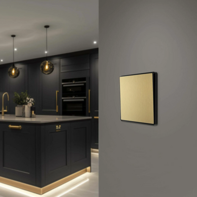 BG Evolve Satin Brass Intermediate 20A Edge to Edge Rocker Light Switch | PCDSB13EB by British General (BG-PCDSB13EB)