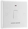 BG 833WH White Round Edge 20A DP Switch marked Water Heater + Neon + Cable Outlet by British General (BG-833WH)
