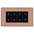 BG Evolve Polished Copper Screwless Quad Secondary Touch Dimmer Switch PCDCPTDS4B