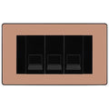 BG Evolve Polished Copper 3 Gang RJ11 Telephone Socket Euro Module - Black Insert