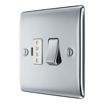 BG Nexus Polished Chrome 13A Fused Connection Unit Switched NPC50 with 35mm Steel Back Box