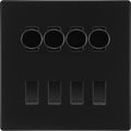 BG Screwless Matt Black 8 Gang Switch 4x Trailing Edge LED Dimmer 4x 2Way Custom Switch