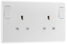BG 822DPOB Moulded Round Edge | White | 13A DP Double Socket + Outboard Rockers by British General (BG-822DPOB)