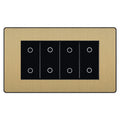 BG Evolve Satin Brass Screwless Quad Secondary Touch Dimmer Switch PCDSBTDS4B