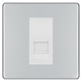BG Screwless Polished Chrome Single IDC Secondary Telephone Socket - White Insert