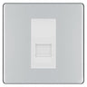 BG Screwless Polished Chrome Single IDC Secondary Telephone Socket - White Insert by British General (BG-FPCBTS1W)