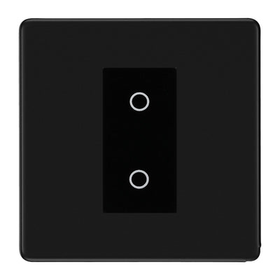 BG Nexus Screwless Matt Black Single Secondary Touch Dimmer Switch Black Insert by British General (BG-EMTDSB+FFBEMS1)