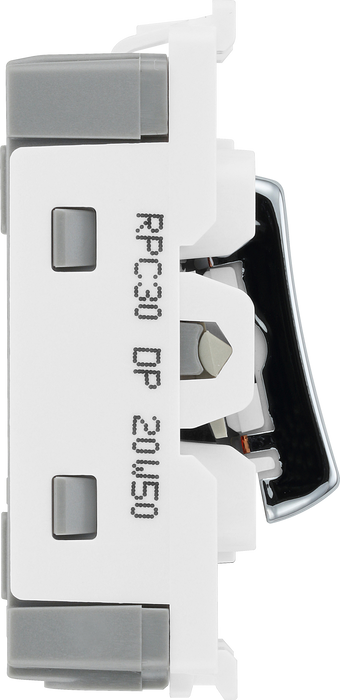 BG RPC30 Nexus Grid Polished Chrome 20A 2 Pole Switch Module
