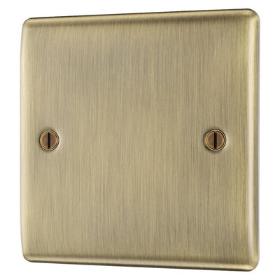 BG Nexus Antique Brass 1 Gang Single Blank Plate with Surface Pattress Back Box