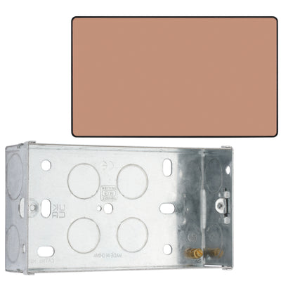 BG Evolve Polished Copper Double Blank Plate PCDCP95B with 35mm Steel Back Box